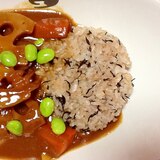 ヒジキご飯de和風根菜カレー